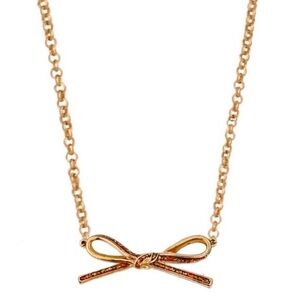 KATE SPADE • Gold Mini Skinny Glitter Bow Necklace